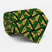 Celtic Knot Square Green and Yellow Stropdas (Opgerold)