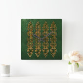 Celtic Knot Strips Vierkante Klok (Huis)
