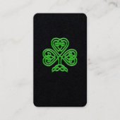 Celtic Knot Style Green Shamrock St. Patrick's Day Visitekaartje (Voorkant)