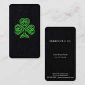 Celtic Knot Style Green Shamrock St. Patrick's Day Visitekaartje (Voorkant / Achterkant)
