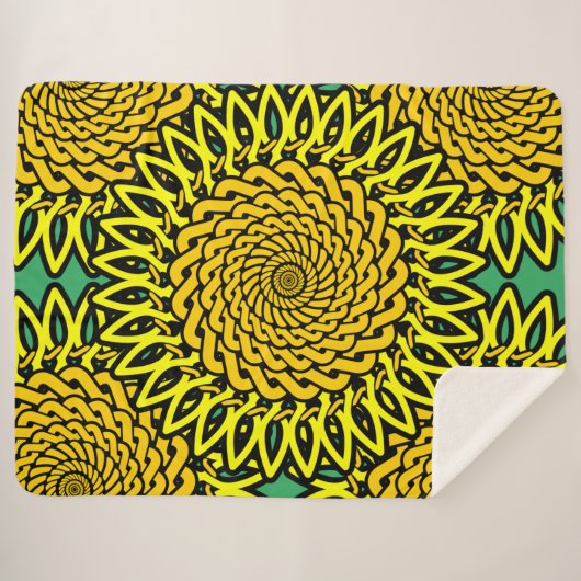 Celtic Knot Sunflower Pattern Sherpa Deken (Voorkant (horizontaal))