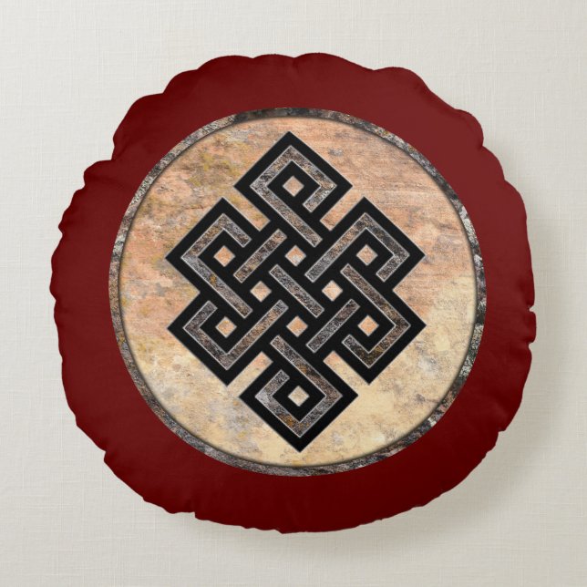 Celtic Knot Talking Canyons, New Mexico Rond Kussen (Voorkant)