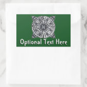 Celtic Knot-tekening met aangepaste tekst Rechthoekige Sticker (Tas)