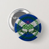 Celtic Knot Thistle and Flag Ronde Button 5,7 Cm (Voorkant /achterkant)