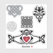 Celtic Knot Thistle Claddagh Vinyl Cutout Sticker (Vel)