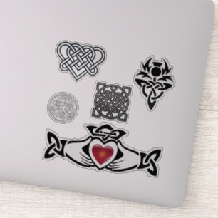 Celtic Knot Thistle Claddagh Vinyl Cutout Sticker