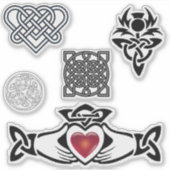 Celtic Knot Thistle Claddagh Vinyl Cutout Sticker (Voorkant)
