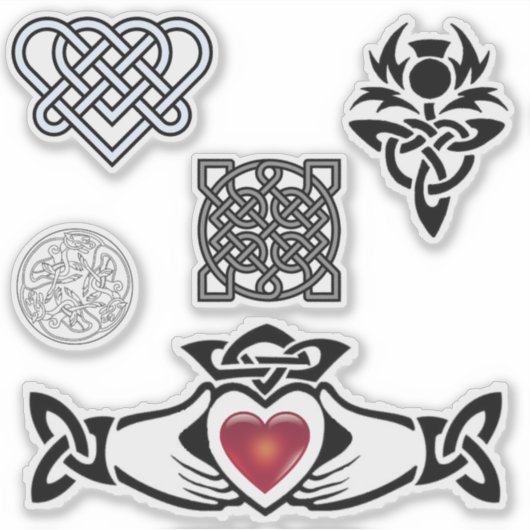 Celtic Knot Thistle Claddagh Vinyl Cutout Sticker (Voorkant)