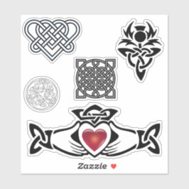 Celtic Knot Thistle Claddagh Vinyl Cutout Sticker