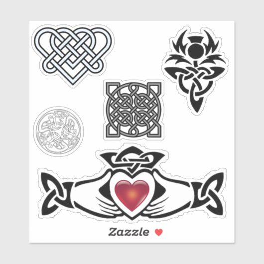 Celtic Knot Thistle Claddagh Vinyl Cutout Sticker (Vel)
