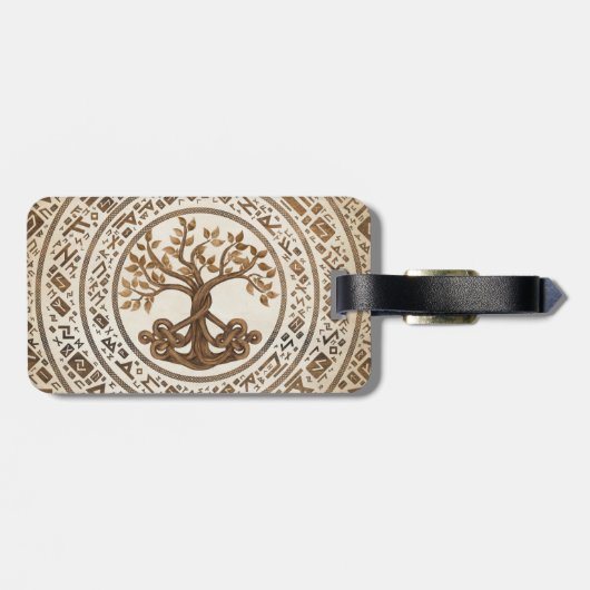 Celtic Knot Tree of life -Yggdrasil Bagagelabel (Achterkant horizontaal)