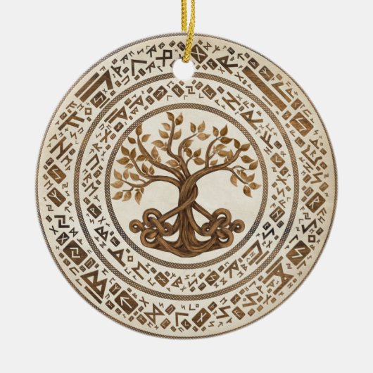 Celtic Knot Tree of life - Yggdrasil Keramisch Ornament (Voorkant)