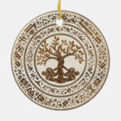 Celtic Knot Tree of life - Yggdrasil Keramisch Ornament (Achterkant)