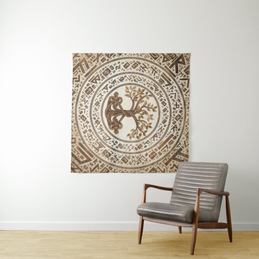 Celtic Knot Tree of life -Yggdrasil Wandkleed (In Situ (horizontaal))