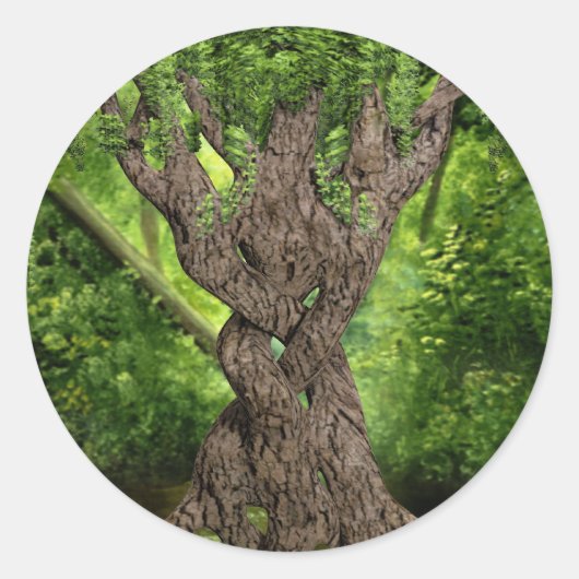 Celtic Knot Tree Ronde Sticker (Voorkant)
