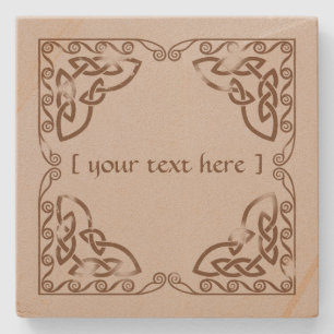 Celtic Knot Tribal Design Brown Weathered Version Stenen Onderzetter