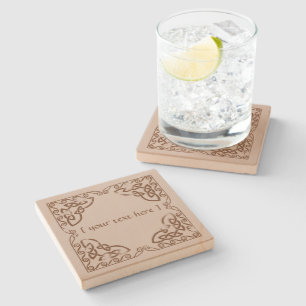 Celtic Knot Tribal Design Brown Weathered Version Stenen Onderzetter