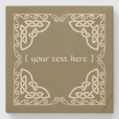 Celtic Knot Tribal Design Clear Border Versie Stenen Onderzetter (Voorkant)