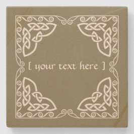 Celtic Knot Tribal Design Clear Border Versie Stenen Onderzetter