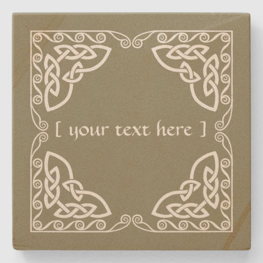 Celtic Knot Tribal Design Clear Border Versie Stenen Onderzetter (Voorkant)