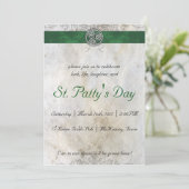 Celtic Knot Triskelion GreenBand Party Invitation Kaart (Staand voorkant)