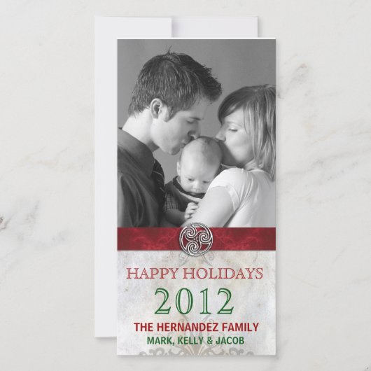 Celtic Knot Triskelion Kerstfoto Feestdagenkaart (Voorkant)