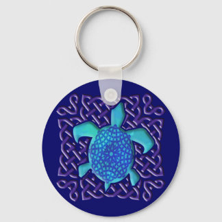 Celtic Knot Turtle (Blue) Sleutelhanger