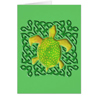 Celtic Knot Turtle (Green)-kaarten