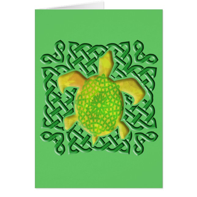 Celtic Knot Turtle (Green)-kaarten (Voorkant)