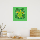 Celtic Knot Turtle (Green)-Posters Poster (Keuken)
