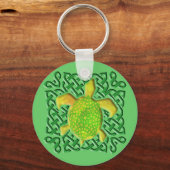 Celtic Knot Turtle (Green) Sleutelhanger (Voorkant)