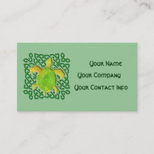 Celtic Knot Turtle (Groene) Sjabloon voor visiteka Visitekaartje