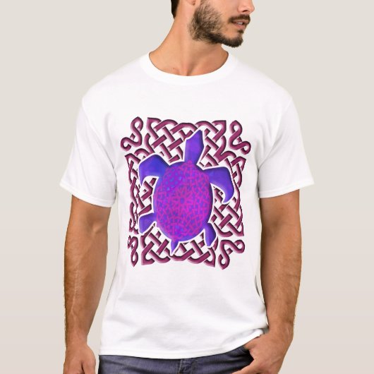 Celtic Knot Turtle (Paarse Shirten) T-shirt (Voorkant)