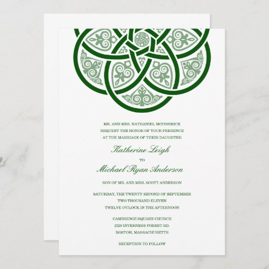 Celtic Knot Wedding Invitations Kaart (Voorkant / Achterkant)