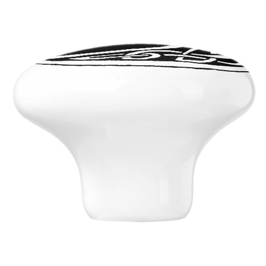 Celtic Knot Work Maancirkel Monogram Keramische Knop (Zijkant)