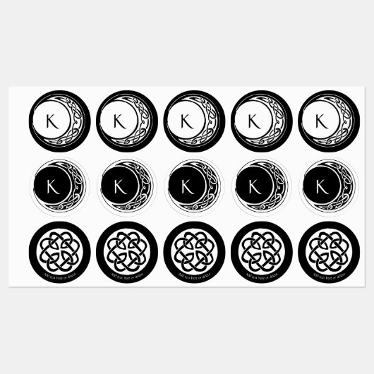 Celtic Knot Work Maancirkel Monogram Labels (Vel)