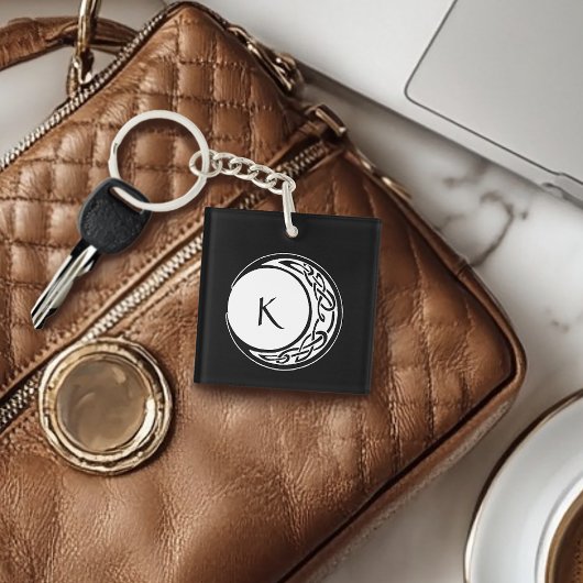 Celtic Knot Work Maancirkel Monogram Sleutelhanger