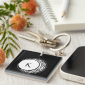 Celtic Knot Work Maancirkel Monogram Sleutelhanger (Voorkant Rechts)