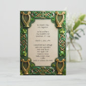 Celtic Knots and Harps St. Patrick's Day Kaart (Staand voorkant)