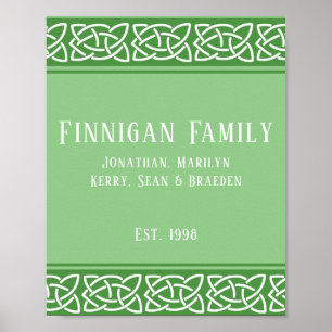 Celtic Knots Band Custom Family Poster