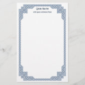 Celtic Knots Border Blue Briefpapier (Voorkant)