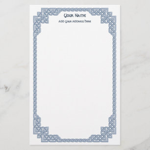 Celtic Knots Border Blue Briefpapier