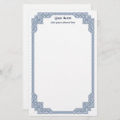 Celtic Knots Border Blue Briefpapier (Voorkant / Achterkant)