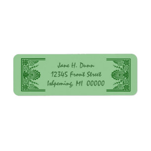 Celtic Knots Border Green Return Address Labels