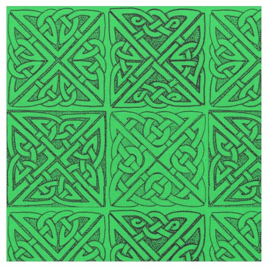 Celtic Knots Dark Green Stof (Close Up)