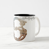 Celtic Knots Letter S Mug Tweekleurige Koffiemok (Voorkant rechts)