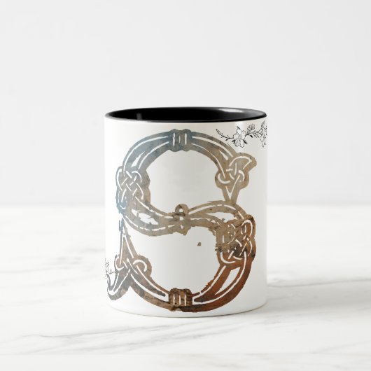 Celtic Knots Letter S Mug Tweekleurige Koffiemok (Center)