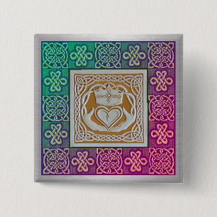 Celtic Knots Vierkante Button 5,1 Cm