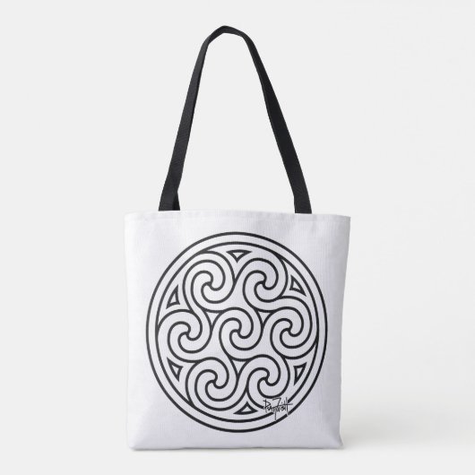Celtic Knotwork Avocado Tote Bag (Achterkant)