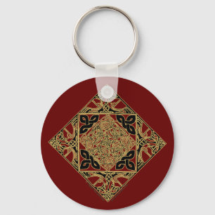 Celtic Knotwork Birds Sleutelhanger, Bourgogne Sleutelhanger